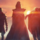 Concept art for Dragon Age: Dreadwolf, showing the protagonist and their companions.